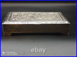 Ancien Coffret ou boîte en argent massif Perse Poinçon 84, Asie, Poids 350 gr