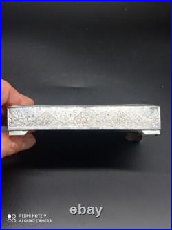 Ancien Coffret ou boîte en argent massif Perse Poinçon 84, Asie, Poids 350 gr