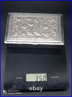 Ancien Coffret ou boîte en argent massif Perse Poinçon 84, Asie, Poids 350 gr