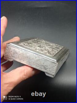 Ancien Coffret ou boîte en argent massif Perse Poinçon 84, Asie, Poids 350 gr