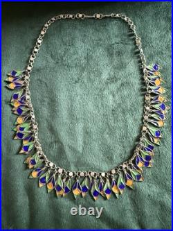 Ancien Collier Berbère Argent Massif Et Email Collier Argent Kabyle Poinçons