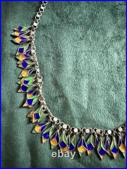 Ancien Collier Berbère Argent Massif Et Email Collier Argent Kabyle Poinçons
