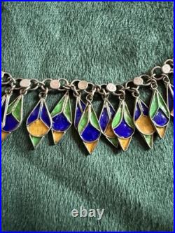 Ancien Collier Berbère Argent Massif Et Email Collier Argent Kabyle Poinçons