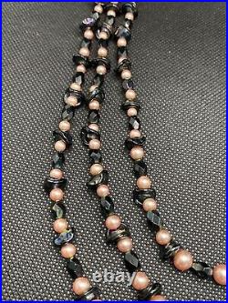 Ancien Collier De Perles Triple Rang Fermoir Argent Massif Poinçon Sanglier