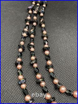 Ancien Collier De Perles Triple Rang Fermoir Argent Massif Poinçon Sanglier