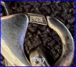 Ancien Collier Maille Grec en Argent Massif Sertie d'un Lapis Lazuli Poinçon 925