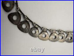 Ancien Collier Moderniste Argent Massif 925 Tasarim 46 gr Double Poinçon