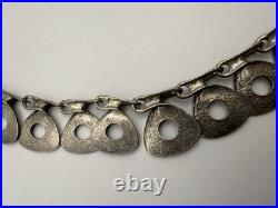 Ancien Collier Moderniste Argent Massif 925 Tasarim 46 gr Double Poinçon