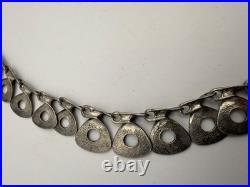 Ancien Collier Moderniste Argent Massif 925 Tasarim 46 gr Double Poinçon