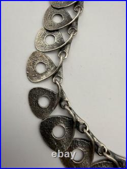 Ancien Collier Moderniste Argent Massif 925 Tasarim 46 gr Double Poinçon