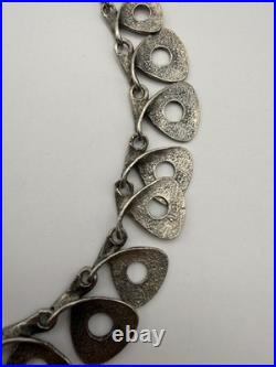 Ancien Collier Moderniste Argent Massif 925 Tasarim 46 gr Double Poinçon