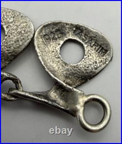 Ancien Collier Moderniste Argent Massif 925 Tasarim 46 gr Double Poinçon