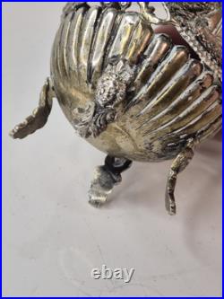 Ancien Coupe brûle-parfum en argent Poinçon lion et tête Silver 70g