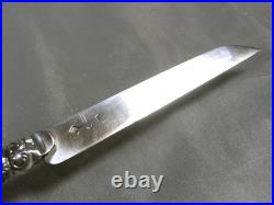 Ancien Couteau A Fruit De Table Manche En Nacre Argent Massif Poinçon Knife
