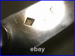 Ancien Couteau A Fruit De Table Manche En Nacre Argent Massif Poinçon Knife