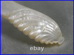 Ancien Couteau A Fruit De Table Manche En Nacre Argent Massif Poinçon Knife