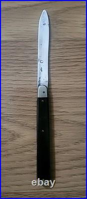 Ancien Couteau De Poche En Argent Massif Poinçon Minerve Antique Époque XIX Ème