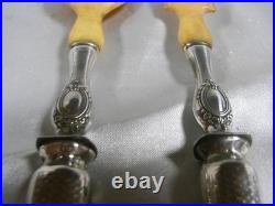 Ancien Couvert A Salade Argent Massif Poinçons Cuillere Fourchette