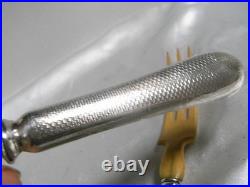 Ancien Couvert A Salade Argent Massif Poinçons Cuillere Fourchette