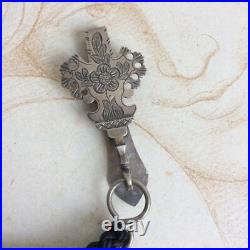 Ancien Crochet de CHATELAINE Argent Massif XIXè Poinçon Minerve Passementerie