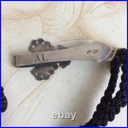 Ancien Crochet de CHATELAINE Argent Massif XIXè Poinçon Minerve Passementerie