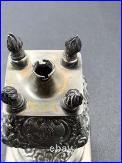 Ancien Flacon En Argent Massif Poincon Sanglier Épice Besamin Silver Old Judaica