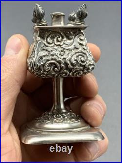 Ancien Flacon En Argent Massif Poincon Sanglier Épice Besamin Silver Old Judaica