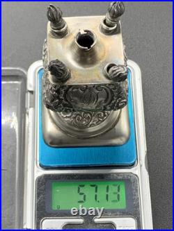 Ancien Flacon En Argent Massif Poincon Sanglier Épice Besamin Silver Old Judaica