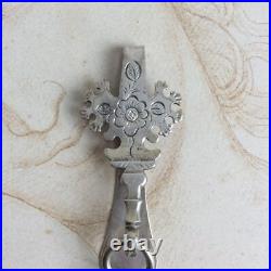 Ancien Grand Crochet de CHATELAINE Argent Massif XIXè Poinçon Minerve