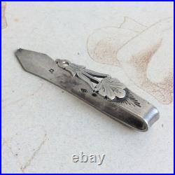 Ancien Grand Crochet de CHATELAINE Argent Massif XIXè Poinçon Minerve