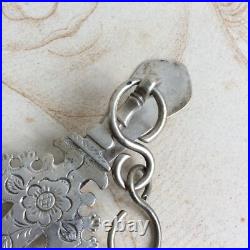 Ancien Grand Crochet de CHATELAINE Argent Massif XIXè Poinçon Minerve