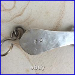 Ancien Grand Crochet de CHATELAINE Argent Massif XIXè Poinçon Minerve