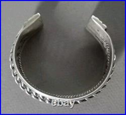 Ancien Gros Bracelet Ethnique En Argent Massif Poinçonné 113 grammes