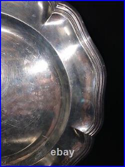 Ancien Plat En Argent Massif Poincon Minerve French Silver Modèle filet 860 Gr