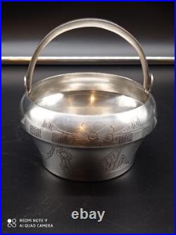 Ancien Pot, coupe, seau, coupelle, bol en argent massif RUSSE XIX, poinçonné