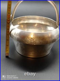 Ancien Pot, coupe, seau, coupelle, bol en argent massif RUSSE XIX, poinçonné