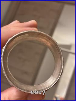 Ancien Rond de Serviette en Argent Massif Décor Grecque XIXe Poinçon Orfèvre