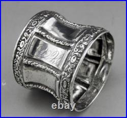 Ancien Rond de serviette en argent massif poinçon minerve époque fin 19ème