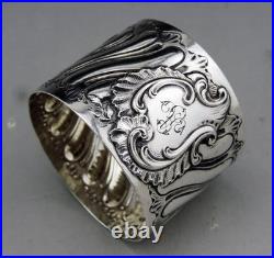 Ancien Rond de serviette en argent massif poinçon minerve époque fin 19ème