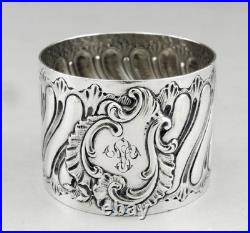 Ancien Rond de serviette en argent massif poinçon minerve époque fin 19ème