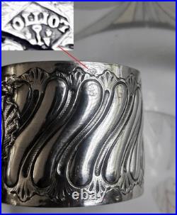 Ancien Rond de serviette en argent massif poinçon minerve époque fin 19ème