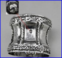 Ancien Rond de serviette en argent massif poinçon minerve époque fin 19ème