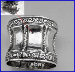 Ancien Rond de serviette en argent massif poinçon minerve époque fin 19ème