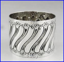 Ancien Rond de serviette en argent massif poinçon minerve époque fin 19ème