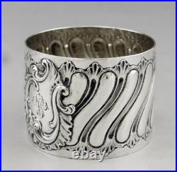 Ancien Rond de serviette en argent massif poinçon minerve époque fin 19ème