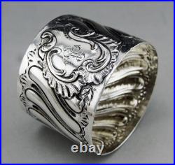 Ancien Rond de serviette en argent massif poinçon minerve époque fin 19ème