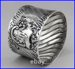 Ancien Rond de serviette en argent massif poinçon minerve fin 19ème 37.8Grs
