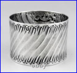 Ancien Rond de serviette en argent massif poinçon minerve fin 19ème 37.8Grs
