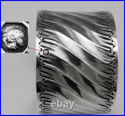 Ancien Rond de serviette en argent massif poinçon minerve fin 19ème 37.8Grs