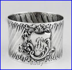 Ancien Rond de serviette en argent massif poinçon minerve fin 19ème 37.8Grs